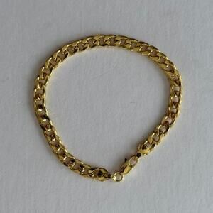 Y2K Gold Stainless Steel Cuban Chain Bracelet
